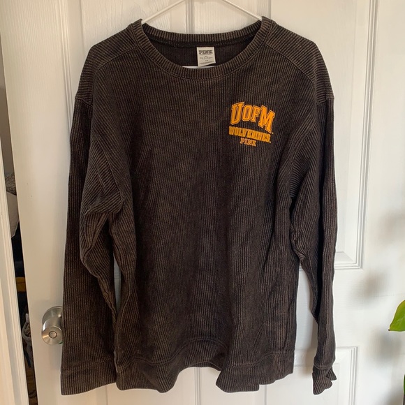 PINK University of Michigan corduroy sweatshirt - Picture 1 of 4